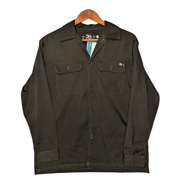 90s Twenty Six Red olive green military button up skate shirt - Picture 1 of 5